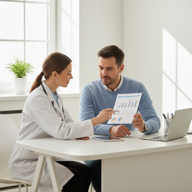 Patient presentant un rapport medical Mounjaro a son medecin