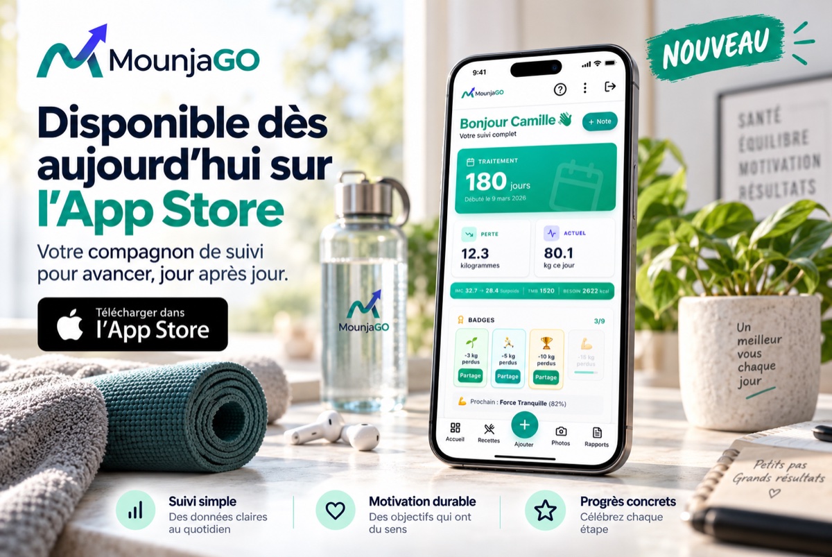 Application de suivi Mounjaro sur iPhone : MounjaGO disponible dans l'App Store